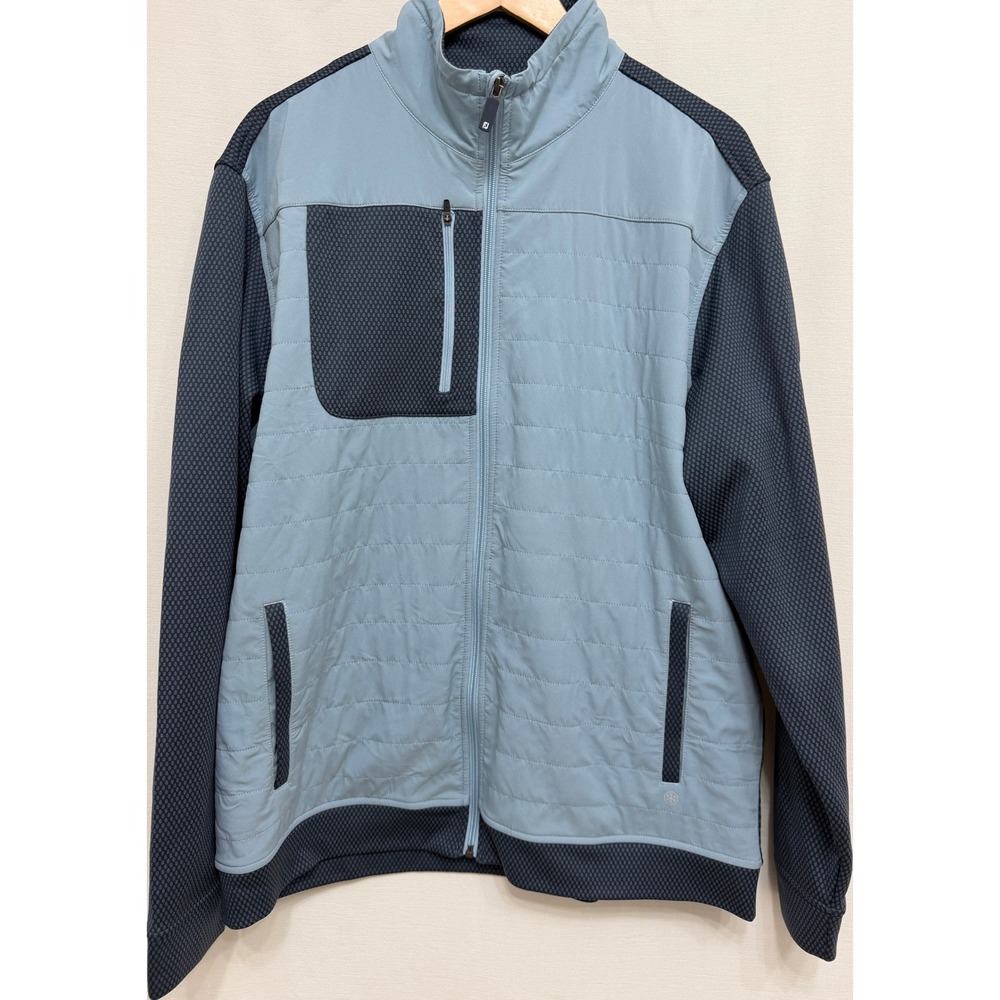 FootJoy ThermoSeries Hybrid Full Zip Golf Jacket Windproof Blue Large L NWOT